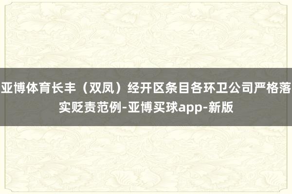 亚博体育长丰（双凤）经开区条目各环卫公司严格落实贬责范例-亚博买球app-新版