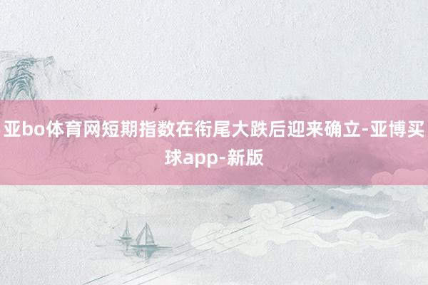 亚bo体育网短期指数在衔尾大跌后迎来确立-亚博买球app-新版