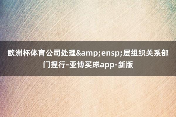 欧洲杯体育公司处理&ensp;层组织关系部门捏行-亚博买球app-新版