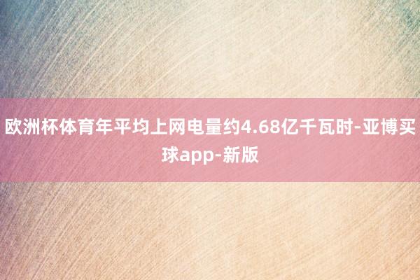 欧洲杯体育年平均上网电量约4.68亿千瓦时-亚博买球app-新版