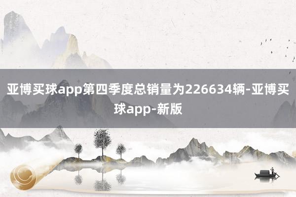 亚博买球app第四季度总销量为226634辆-亚博买球app-新版